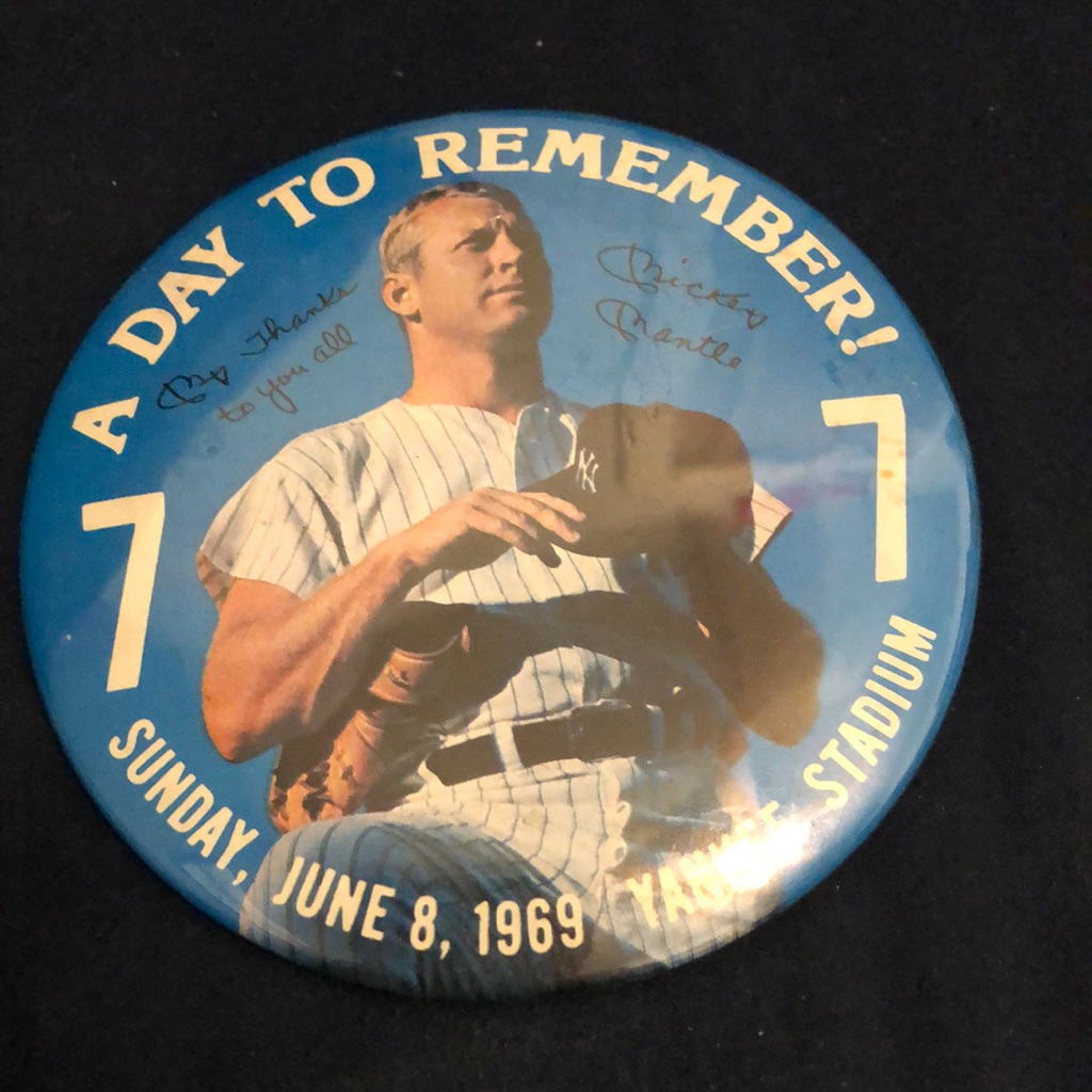 Mickey Mantle Button.